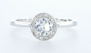 14 kt. White gold - Ring - 0.79 ct Diamond - Diamonds