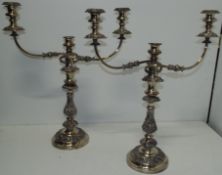 Pair of Antique Late Georgian Sheffield Plate Candelabras