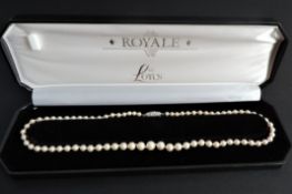 Vintage Pearl Necklace Silver Clasp