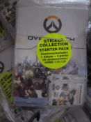 500 sets x Overwatch Sticker collection starter pack - includes 1 x album and 4 x packs of 6 sticker