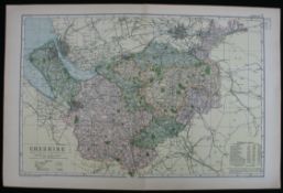 Antique Map of Cheshire 1899 G. W Bacon & Co.
