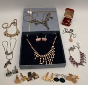 Costume Jewellery Assorted Items Includes Cuff Links
