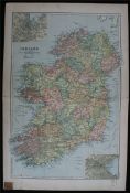 Antique Key Map of Ireland 1899 G. W Bacon & Co.