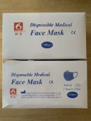 3200 x (starting £0.28/unit) Type I Standard CE Fluid Resistant Triple Layer Ear Loop Surgical Face