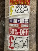 100% Wool Corsa 820 Raw Linen 6.1M X4M (20Ft X 13Ft) Loop Pile Hessian Back