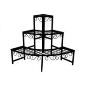 (D30) 3 Tier Corner Metal Garden Flower Plant Stand Display Shelf Dimensions: 60 x 60 x 60cm ...