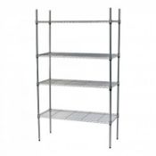 (RL76) 4 Tier Heavy Duty Steel Wire Rack Kitchen Storage Unit w/ Wheels The 4 tier shelving ...