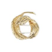 Van Cleef & Arpels 18k Yellow Gold Feather Design Vintage Brooch