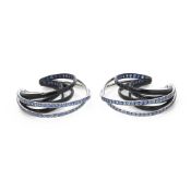 De Grisogono 18k White Gold Black & Nano Ceramic Coating Sapphire Allegra Earrings