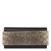 Hermès Bleu Indigo Evergrain Leather & Natural Lez Lisse Lizard Portefeuille Passant Long