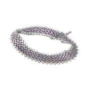 Asprey 18k White Gold Pink Sapphire & Diamond Bracelet