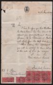 Natal 1891 (27 Aug) Letter of Appointment as Postmaster of Malvern, written on 'Colonial Secretary's
