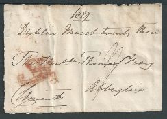 G.B. - Ireland 1827 Free front (folds) from Dublin to Abbeyfeix signed 