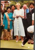 Royalty Princess of Wales, Princess Diana Official Press Photograph A game of Bowls for Diana Hong K