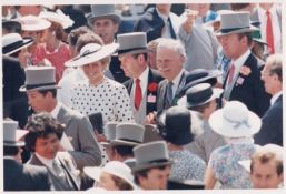 Royalty Princess of Wales, Princess Diana Official Press Photograph with Prince Charles at Royal Asc
