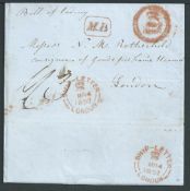 G.B. - Ship Letters / London 1852 Entire from France to London, endorsed 