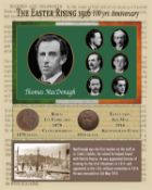 Thomas MacDonagh Easter Rising Original Penny Coin Birth & Death Metal Montage