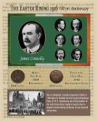 James Connolly Easter Rising Original Penny Coin Birth & Death Metal Montage