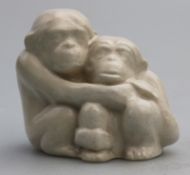 A Doulton Lambeth Stoneware Monkey Group Leslie Harradine C1912+