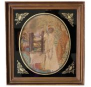 A fine Silk Embroidery & Watercolour Pastoral Picture 2 C.1790