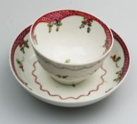 An attractive New Hall porcelain Tea Bowl & Saucer C.18thC