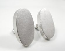 Stylish Oval Silver Earrings