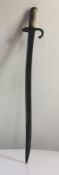 Rear French Chassepot Bayonet 1891 With Brass Handle