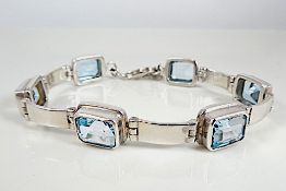 Silver Bracelet With Topaz