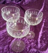 3 Small Stemmed Glasses.