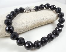 Onyx Bracelet With Silver Clasp