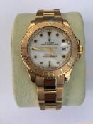 Boxed-Rolex Yacht-Master Mid-Size 18Ct Yellow Gold 132.5Gm Watch