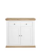 Boxed Item Burford Compact Sideboard [Cream/Oak] 95X100X44Cm Rrp:£250.0