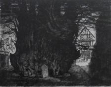 Pencil signed etching signature indistinct