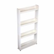 (EE528) 4 Tier Slide Out Kitchen Bathroom Storage Tower Shelf Organiser Dimensions: 107 x 54.3...