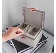 (AP24) Grey Velvet Jewellery Box Plush grey velvet finish is super glam with a matching interio...
