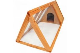 (RU245) Wooden Outdoor Triangle Rabbit Guinea Pig Pet Hutch Run Cage The triangle hutch i...