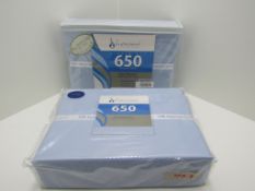 2 x Super King Bed Sheet Set. Baby Blue.