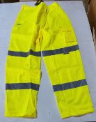 10. x Vizwear HI Viz yellow polycotton trousers in size 2XL new in original packaging