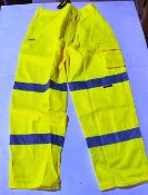 10. x Vizwear HI Viz yellow polycotton trousers in size 2XL new in original packaging
