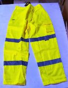 10. x Vizwear HI Viz yellow polycotton trousers in size 2XL new in original packaging