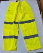 10. x Vizwear HI Viz yellow polycotton trousers in size 2XL new in original packaging