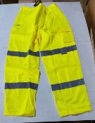 10. x Vizwear HI Viz yellow polycotton trousers in size 2XL new in original packaging