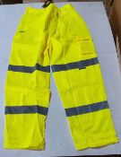 10. x Vizwear HI Viz yellow polycotton trousers in size 2XL new in original packaging