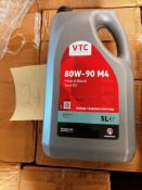 80x 5 litre tubs of VTC 80W-90 M4 mineral based gear oil/manual transmission fluid on 1 pallet (pall