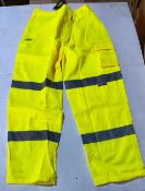 100pcs assorted size x Vizwear HI Viz yellow polycotton trousers in size 2XL, 3XL & 4XL new in ori