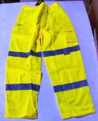 10. x Vizwear HI Viz yellow polycotton trousers in size 2XL new in original packaging