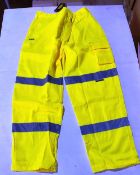10. x Vizwear HI Viz yellow polycotton trousers in size 2XL new in original packaging