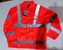 10 x Vizwear Viz Lite polycotton Hi Viz orange Gort jacket in large new in original packaging