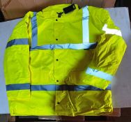 10 x Vizwear Hi Viz yellow Parka jackets in size XXXL (3XL) new in original packaging