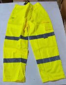 10. x Vizwear HI Viz yellow polycotton trousers in size 2XL new in original packaging